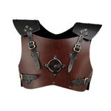 Maxbell Leather Chest Armour Costume Vest Armour for Halloween Easter Role Play Dark Brown