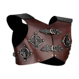 Maxbell Leather Chest Armour Costume Vest Armour for Halloween Easter Role Play Dark Brown