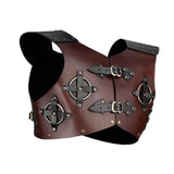 Maxbell Leather Chest Armour Costume Vest Armour for Halloween Easter Role Play Dark Brown