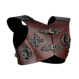 Maxbell Leather Chest Armour Costume Vest Armour for Halloween Easter Role Play Dark Brown
