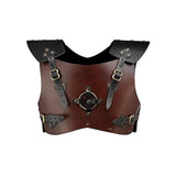 Maxbell Leather Chest Armour Costume Vest Armour for Halloween Easter Role Play Dark Brown