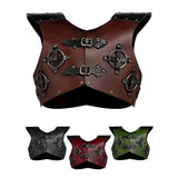 Maxbell Leather Chest Armour Costume Vest Armour for Halloween Easter Role Play Dark Brown