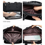 Maxbell Womens Tote Bag Quilted Lunch Box Laptop Bag for Collage Office Casual Black