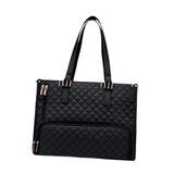 Maxbell Womens Tote Bag Quilted Lunch Box Laptop Bag for Collage Office Casual Black