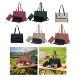 Maxbell Womens Tote Bag Quilted Lunch Box Laptop Bag for Collage Office Casual Black