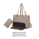 Maxbell Womens Tote Bag Quilted Lunch Box Laptop Bag for Collage Office Casual Khaki
