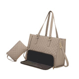 Maxbell Womens Tote Bag Quilted Lunch Box Laptop Bag for Collage Office Casual Khaki
