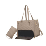 Maxbell Womens Tote Bag Quilted Lunch Box Laptop Bag for Collage Office Casual Khaki