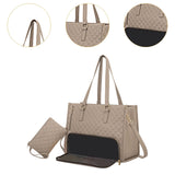 Maxbell Womens Tote Bag Quilted Lunch Box Laptop Bag for Collage Office Casual Khaki