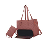 Maxbell Womens Tote Bag Quilted Lunch Box Laptop Bag for Collage Office Casual Brown