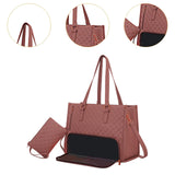 Maxbell Womens Tote Bag Quilted Lunch Box Laptop Bag for Collage Office Casual Brown