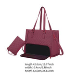 Maxbell Womens Tote Bag Quilted Lunch Box Laptop Bag for Collage Office Casual Red
