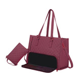 Maxbell Womens Tote Bag Quilted Lunch Box Laptop Bag for Collage Office Casual Red
