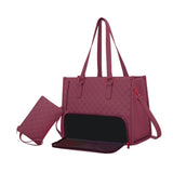 Maxbell Womens Tote Bag Quilted Lunch Box Laptop Bag for Collage Office Casual Red