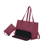 Maxbell Womens Tote Bag Quilted Lunch Box Laptop Bag for Collage Office Casual Red