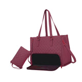 Maxbell Womens Tote Bag Quilted Lunch Box Laptop Bag for Collage Office Casual Red
