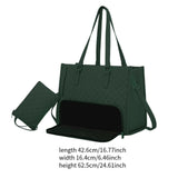 Maxbell Womens Tote Bag Quilted Lunch Box Laptop Bag for Collage Office Casual Green