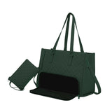 Maxbell Womens Tote Bag Quilted Lunch Box Laptop Bag for Collage Office Casual Green
