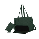 Maxbell Womens Tote Bag Quilted Lunch Box Laptop Bag for Collage Office Casual Green