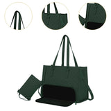 Maxbell Womens Tote Bag Quilted Lunch Box Laptop Bag for Collage Office Casual Green