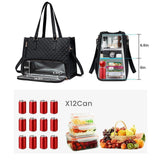 Maxbell Womens Tote Bag Quilted Lunch Box Laptop Bag for Collage Office Casual Green