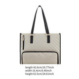 Maxbell Womens Tote Bag Quilted Lunch Box Laptop Bag for Collage Office Casual Beige