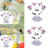 Cow Cosplay Set Ears Headband Bow Tie Skit Gloves Tail Set Fun for Carnivals Bowtie No Bell