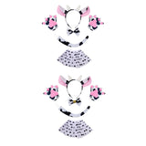 Cow Cosplay Set Ears Headband Bow Tie Skit Gloves Tail Set Fun for Carnivals Bowtie No Bell