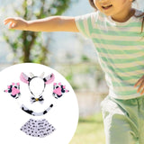 Cow Cosplay Set Ears Headband Bow Tie Skit Gloves Tail Set Fun for Carnivals Bowtie With Bell
