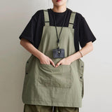 Work Apron Portable Catering Workwear Apron for Painting Art Working Cooking Dark Green