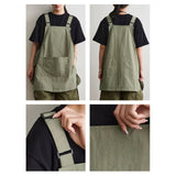 Work Apron Portable Catering Workwear Apron for Painting Art Working Cooking Dark Green