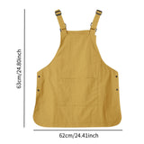 Work Apron Portable Catering Workwear Apron for Painting Art Working Cooking Yellow