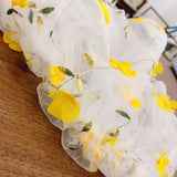 Maxbell Embroidery Flower Handbag Reusable Grocery Bag for Travel Camping Women Girl Yellow