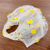 Maxbell Embroidery Flower Handbag Reusable Grocery Bag for Travel Camping Women Girl Yellow