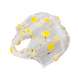 Maxbell Embroidery Flower Handbag Reusable Grocery Bag for Travel Camping Women Girl Yellow