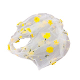 Maxbell Embroidery Flower Handbag Reusable Grocery Bag for Travel Camping Women Girl Yellow