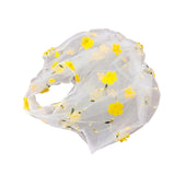 Maxbell Embroidery Flower Handbag Reusable Grocery Bag for Travel Camping Women Girl Yellow