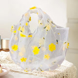 Maxbell Embroidery Flower Handbag Reusable Grocery Bag for Travel Camping Women Girl Yellow