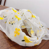 Maxbell Embroidery Flower Handbag Reusable Grocery Bag for Travel Camping Women Girl Yellow