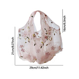 Maxbell Embroidery Flower Handbag Reusable Grocery Bag for Travel Camping Women Girl Pink