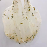 Maxbell Embroidery Flower Handbag Reusable Grocery Bag for Travel Camping Women Girl Apricot