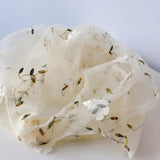 Maxbell Embroidery Flower Handbag Reusable Grocery Bag for Travel Camping Women Girl Apricot