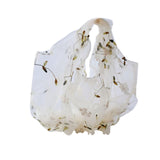 Maxbell Embroidery Flower Handbag Reusable Grocery Bag for Travel Camping Women Girl Apricot