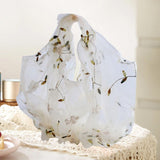 Maxbell Embroidery Flower Handbag Reusable Grocery Bag for Travel Camping Women Girl Apricot