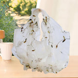 Maxbell Embroidery Flower Handbag Reusable Grocery Bag for Travel Camping Women Girl Apricot