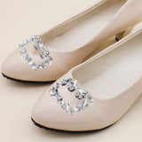 Maxbell 2x Crystal Shoe Buckles Bridal Shoes Decoration Shiny Rhinestones Shoe Clips