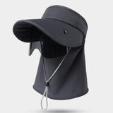 Maxbell Sun Visor Hat with Lens Hiking Fishing Hat for Travel Cycling Outdoor Sports Dark Gray