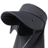 Maxbell Sun Visor Hat with Lens Hiking Fishing Hat for Travel Cycling Outdoor Sports Dark Gray