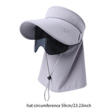 Maxbell Sun Visor Hat with Lens Hiking Fishing Hat for Travel Cycling Outdoor Sports Light Gray