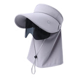 Maxbell Sun Visor Hat with Lens Hiking Fishing Hat for Travel Cycling Outdoor Sports Light Gray